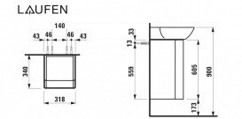 Тумба під раковину Laufen Ino 31,8х34х60,5 см петлі ліворуч ДСП/алюміній білий матовий H4253510301701
