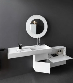 Тумба під раковину Laufen Kartell 120х27 см раковина зліва МДФ білий матовий H4082910336401