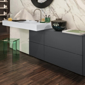 Тумба під раковину Laufen Kartell 120х27 см раковина зліва МДФ темно-сірий H4082910336421