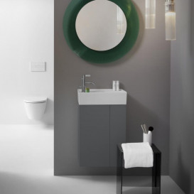 Тумба под раковину Laufen Kartell 44х27 см петли слева МДФ темно-серый H4075170336421