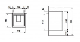 Тумба під раковину Laufen Kartell 44х45 см МДФ сіро-блакитний H4075080336451