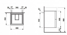 Тумба під раковину Laufen Kartell 48х45 см МДФ жовтий H4075090336441