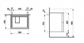 Тумба під раковину Laufen Kartell 58х45 см МДФ сіро-блакитний H4075580336451