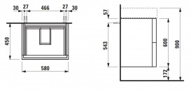 Тумба під раковину Laufen Kartell 58х45 см МДФ білий H4075690336401