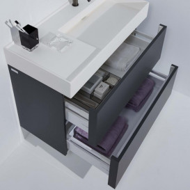 Тумба под раковину Laufen Kartell 88х45 см МДФ темно-серый H4076080336421