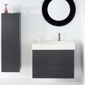 Тумба под раковину Laufen Kartell 88х45 см МДФ темно-серый H4076080336421