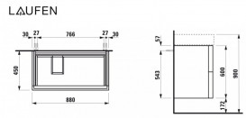 Тумба под раковину Laufen Kartell 88х45 см МДФ серая галька H4076180336411