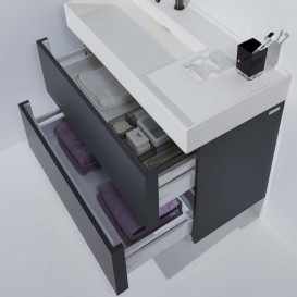 Тумба под раковину Laufen Kartell 88х45 см МДФ темно-серый H4076180336421