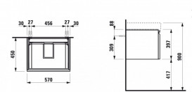 Тумба под раковину Laufen Pro S подвесная 57х45 см МДФ цвет на выбор H4833720969991