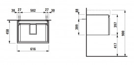 Тумба под раковину Laufen Pro S подвесная 61,6х45 см МДФ цвет на выбор H4834220969991