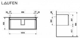 Тумба под раковину Laufen Pro S подвесная 101х45 см МДФ венге H4835520964231