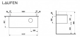 Тумба под раковину Laufen Sonar 120 см с отверстием справа МДФ/ДСП золото H4054230340401