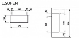 Тумба під раковину Laufen Sonar 57,6х24 см МДФ/ДСП мідь H4054830340411