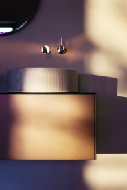 Тумба под раковину Laufen Sonar 60 см с отверстием в центре МДФ/ДСП/керамогранит медь/черный мрамор H4054010341411