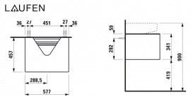 Тумба под раковину Laufen Sonar 60 см с отверстием в центре МДФ/ДСП/керамогранит медь/черный мрамор H4054310341411