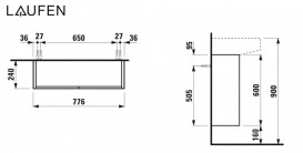 Тумба под раковину Laufen Sonar 77,6х24 см МДФ/ДСП медь H4054850340411