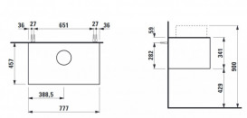 Тумба под раковину Laufen Sonar 80 см с отверстием в центре МДФ/ДСП медь H4054110340411