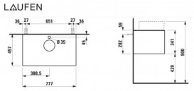 Тумба под раковину Laufen Sonar 80 см с отверстием под раковину и смеситель МДФ/ДСП/керамогранит медь/черный мрамор H4054150341411
