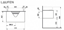 Тумба під раковину Laufen Sonar 80 см з отвором у центрі МДФ/ДСП золото H4054410340401