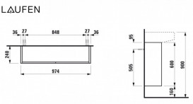 Тумба под раковину Laufen Sonar 97,4х24 см МДФ/ДСП белый матовый H4054840341701