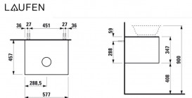 Тумба под раковину Laufen The New Classic 60 см с отверстием в центре МДФ/ДСП серый H4060010856271
