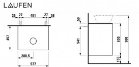 Тумба під раковину Laufen The New Classic 60 см з отвором у центрі МДФ/ДСП сірий H4060020856271