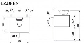 Тумба под раковину Laufen The New Classic 60 см с отверстием в центре МДФ/ДСП белый матовый H4060030851701