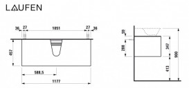 Тумба под раковину Laufen The New Classic 120 см с отверстием в центре МДФ/ДСП белый матовый H4060230851701