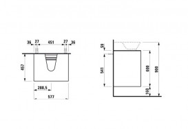 Тумба под раковину Laufen The New Classic 60 см с отверстием в центре ДСП/шпон черненый дуб H4060040856281