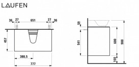 Тумба під раковину Laufen The New Classic 80 см з отвором у центрі МДФ/ДСП білий глянсовий H4060140856311
