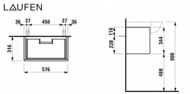 Тумба под раковину Laufen The New Classic 60 см ДСП/шпон черненый дуб H4060310856281