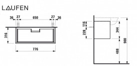 Тумба под раковину Laufen The New Classic 80 см МДФ/ДСП белый матовый H4060410851701