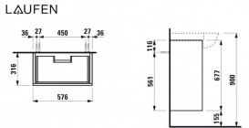 Тумба под раковину Laufen The New Classic 60 см МДФ/ДСП белый глянцевый H4060320856311