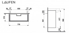 Тумба під раковину Laufen New Classic 80 см МДФ/ДСП білий матовий H4060420851701