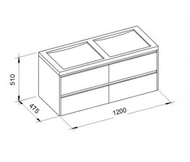Тумба под раковину Marsan Alexis 1200 МДФ графит Alexis1200graphite