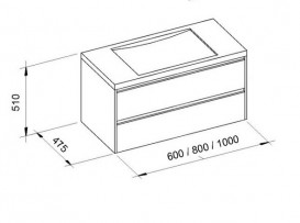 Тумба под раковину Marsan Alexis 600 МДФ черный Alexis600black