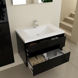 Тумба під раковину Marsan Alexis 800 МДФ чорний Alexis800black