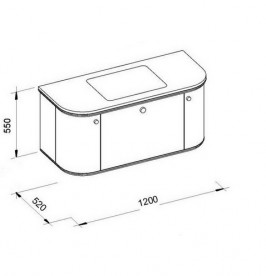 Тумба під раковину Marsan Amelie 1200 МДФ графіт Amelie1200graphite