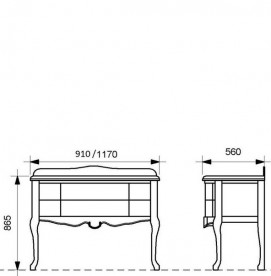 Тумба под раковину Marsan Angelique 1170 дерево черный Angelique1170black