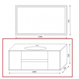 Тумба під раковину Marsan Armel 1300 акриловий камінь білий матовий Armel1300