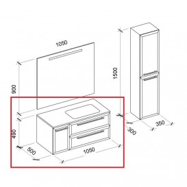 Тумба под раковину Marsan Aurore 1050 правая/левая МДФ белый Aurore1050белый
