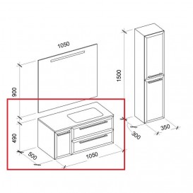 Тумба под раковину Marsan Aurore 1050 правая/левая МДФ баклажан Aurore1050баклажан