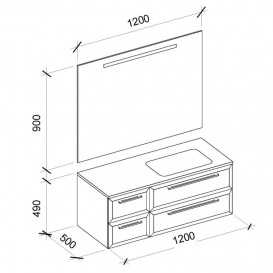 Тумба под раковину Marsan Aurore 1200 правая/левая МДФ белый Aurore1200белый