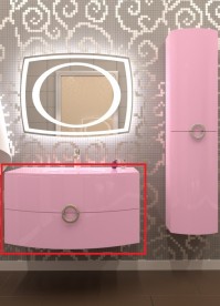 Тумба под раковину Marsan Beatrice 900 МДФ розовый Beatrice900розовый