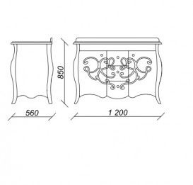 Тумба під раковину Marsan Bernarde 1200 МДФ білий/срібло Bernarde1200silverk