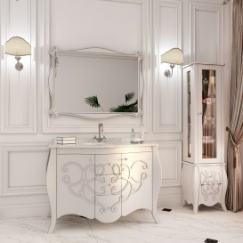 Тумба під раковину Marsan Bernarde 1200 МДФ білий/срібло Bernarde1200silverk