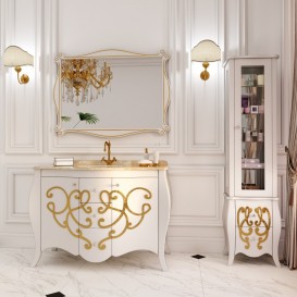 Тумба під раковину Marsan Bernarde 1200 МДФ білий/золото Bernarde1200goldr