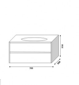 Тумба под раковину Marsan Brigitte-2 700 МДФ черный Brigitte2-700black