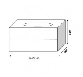 Тумба под раковину Marsan Brigitte-2 900 МДФ графит Brigitte2-900graphite