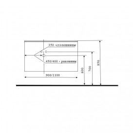 Тумба под раковину Marsan Brigitte 900 МДФ графит Brigitte900graphite